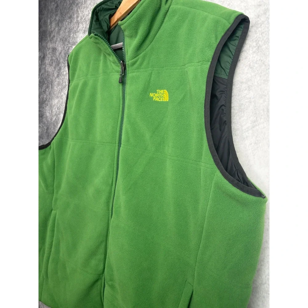 The North Face Men's Trinity Reversible Fleece Vest Green Black Size XXL